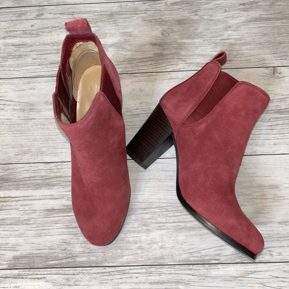 MICHAEL Michael Kors Shoes - Michael Michael Kors Suede Ankle Boots - maroon Size 7.5 NWOT